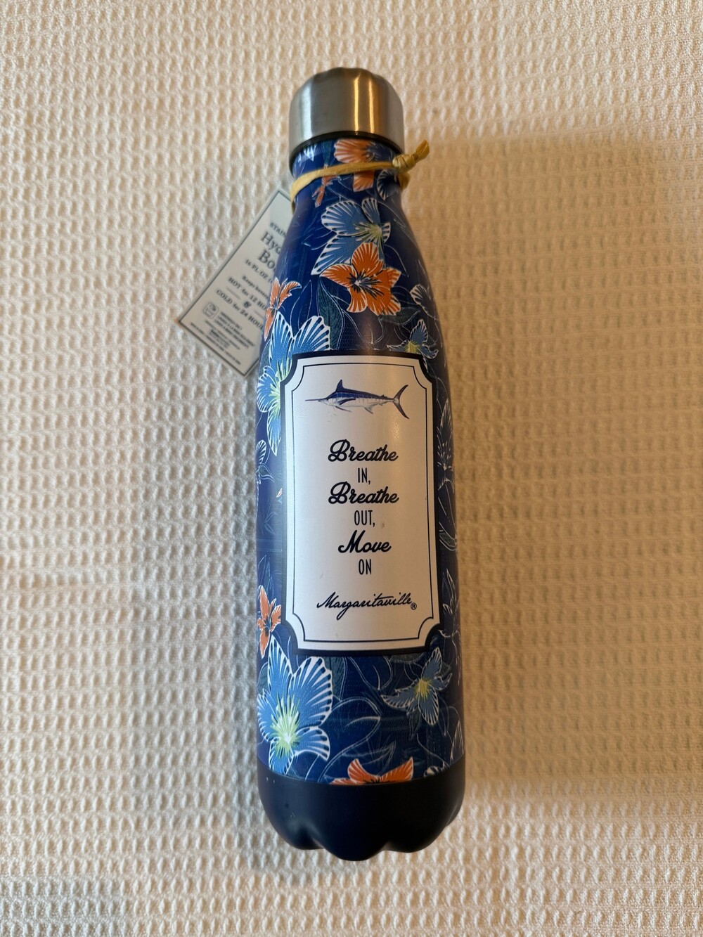 Margaritaville Hydration Bottle 16.9 fl oz Blue Floral Stainless Steel NWT